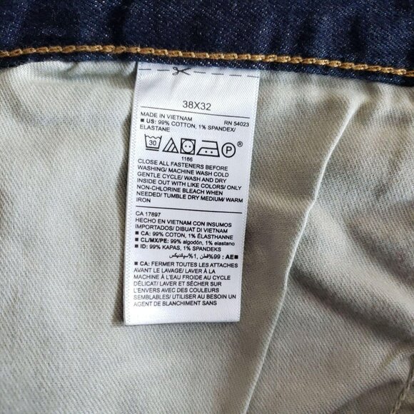 Old Navy Athletic Jeans Mens Size 38x32 Dark Wash - Picture 5 of 7